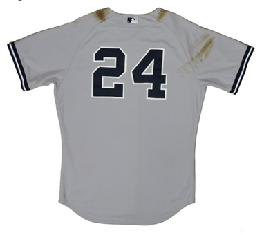 2012 Robinson Cano Game Used Yankees Road Jersey 9/13/2012 (MLB and Steiner AUTH)